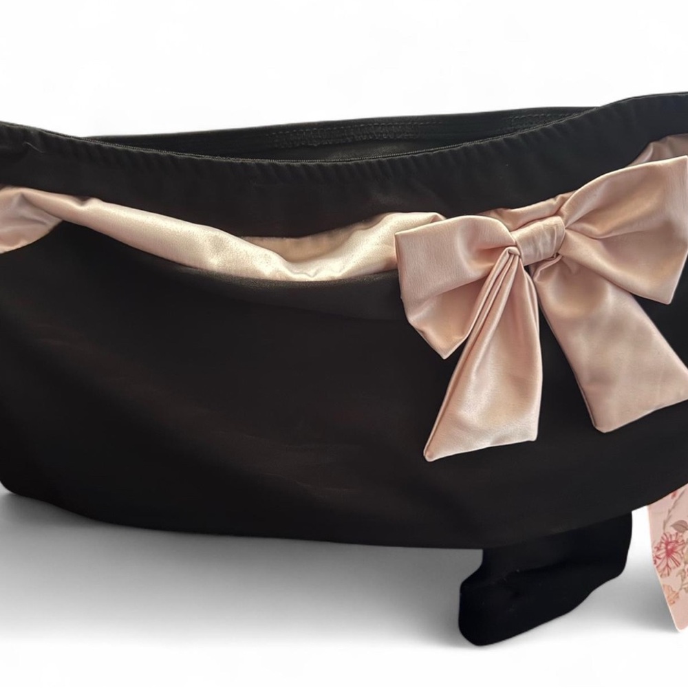 SHEIN Black Bag with Pink Satin Bow